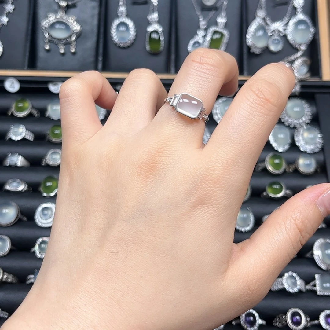 【闪购商品】岫玉戒指银S925镶嵌夏