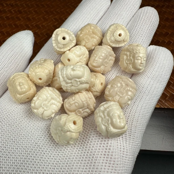 A273天然猛犸牙 三面佛13×15mm随机一个支持鉴定假一罚四