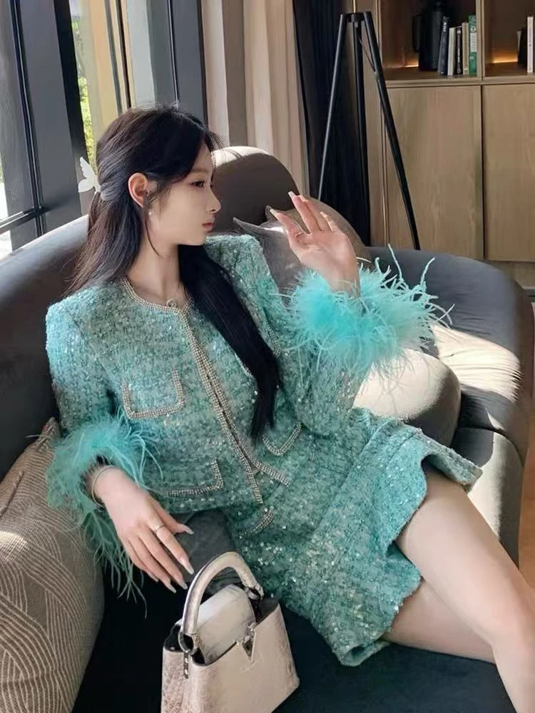 【高端定制女装】8开头2025秋冬新款zhuan柜时尚休闲套装气质直播女