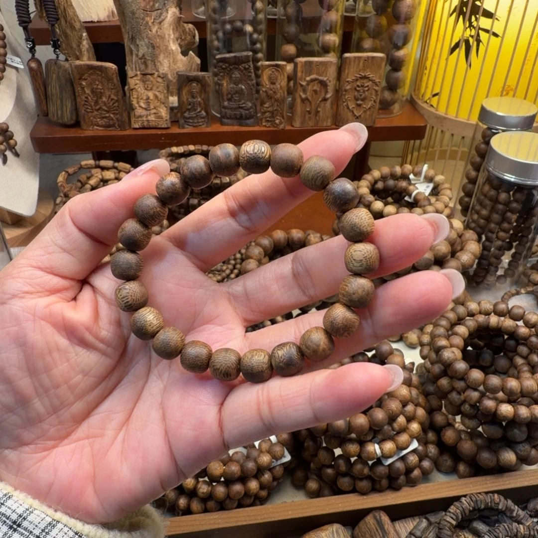 沉香碎屑沉香老型珠卡10mm7克➕