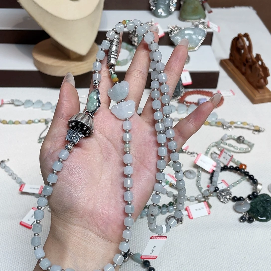 足银足银錾刻配饰长项链