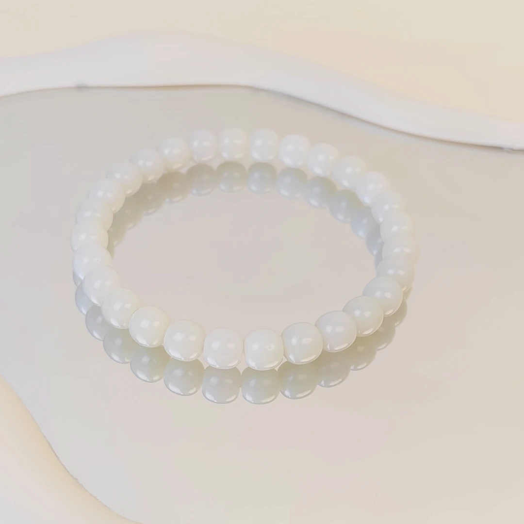 新疆白玉桶珠手串（全瑕 介意勿拍）