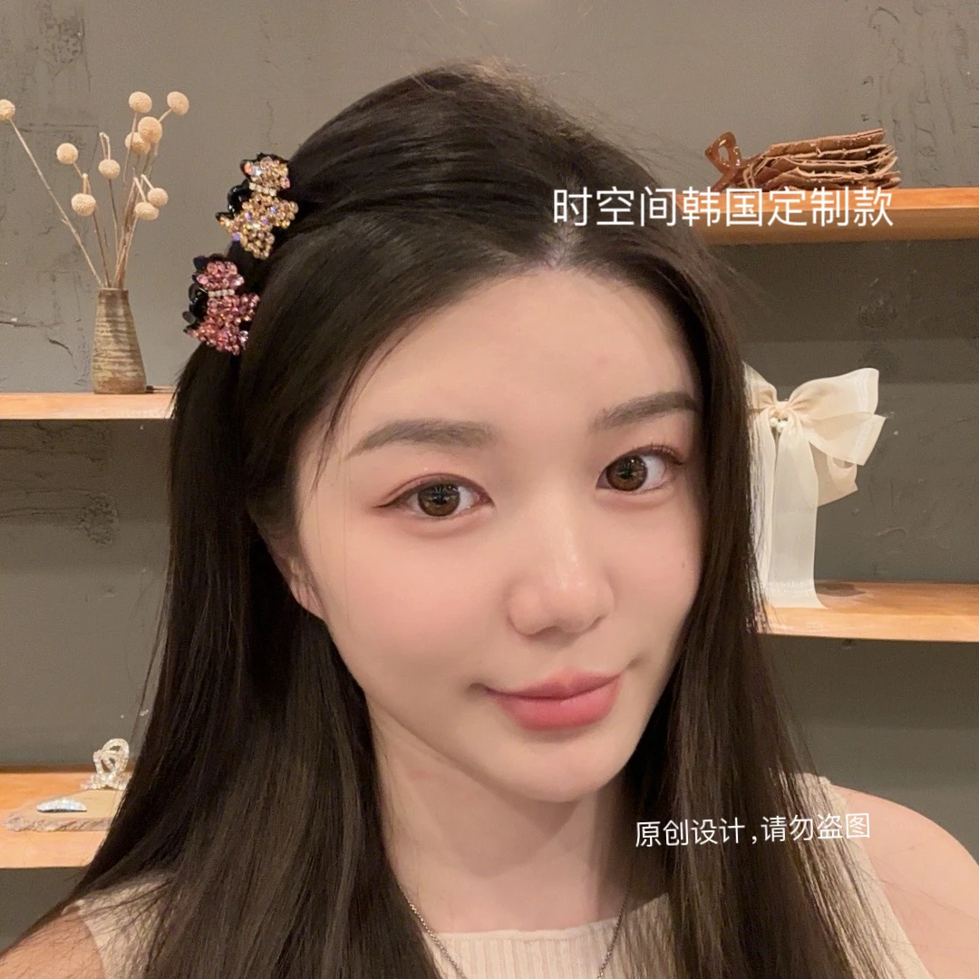 【上新】韩国轻奢重工设计定制款璀璨施华小狗刘海小顶夹刘海夹气质