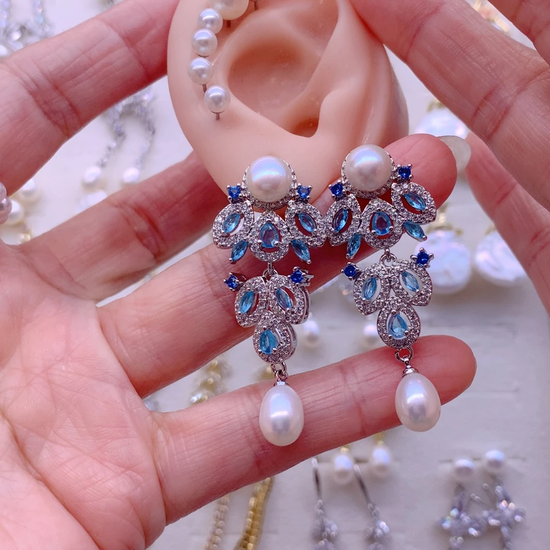 合金耳饰淡水珍珠