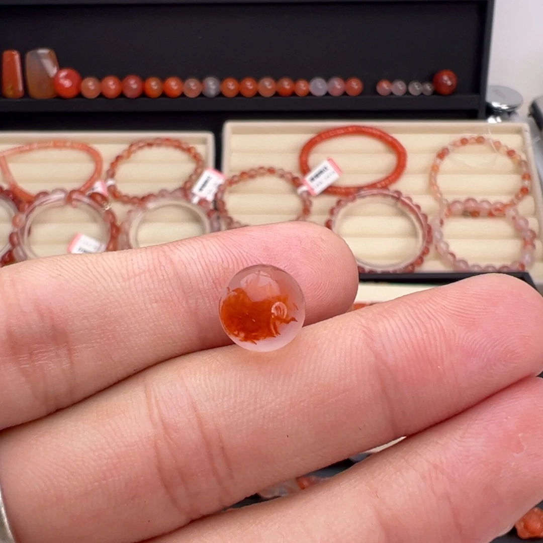 未镶嵌川料南红玛瑙圆珠9.9mm