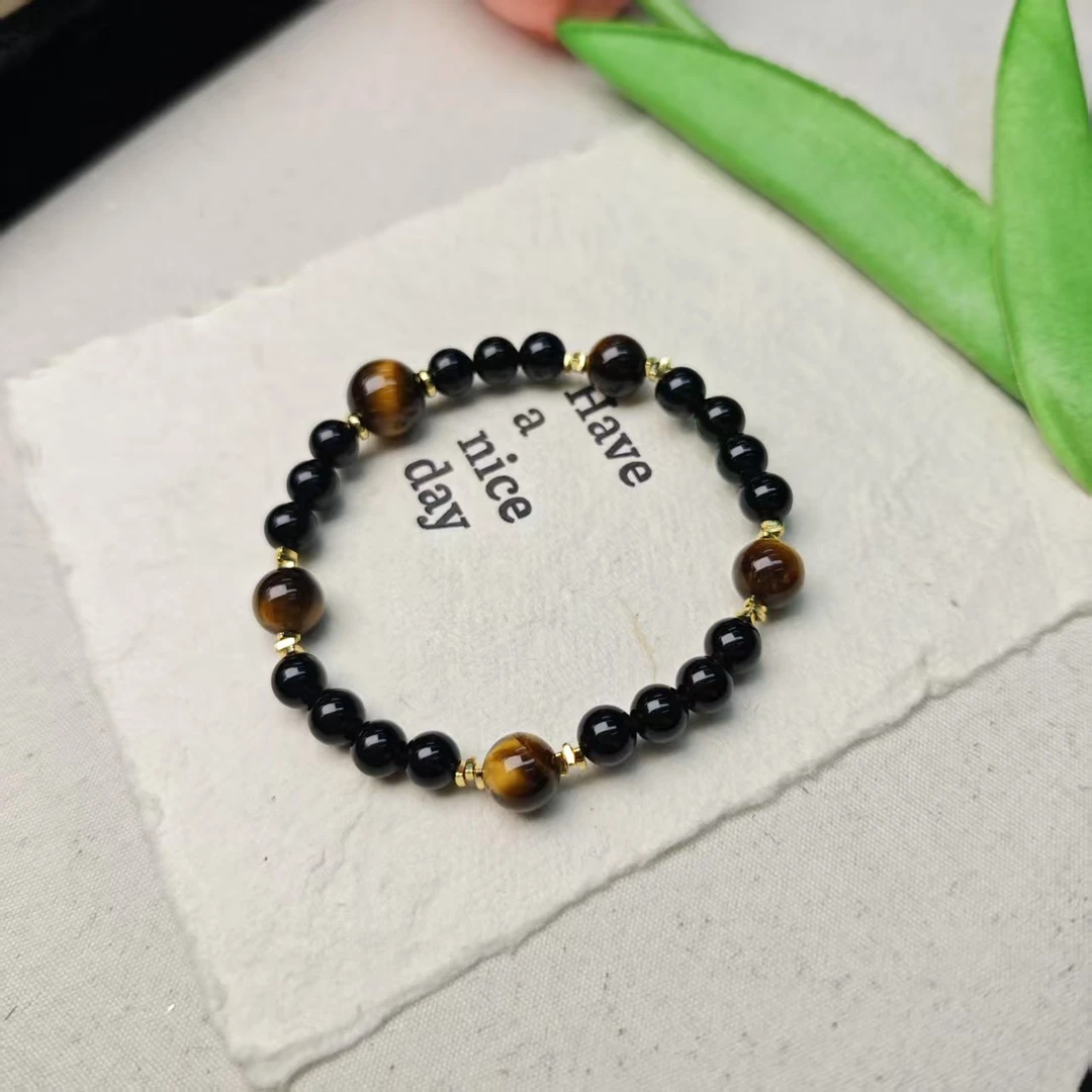 【星球】黑玛瑙虎眼手链6/9(多样发其一) AX77