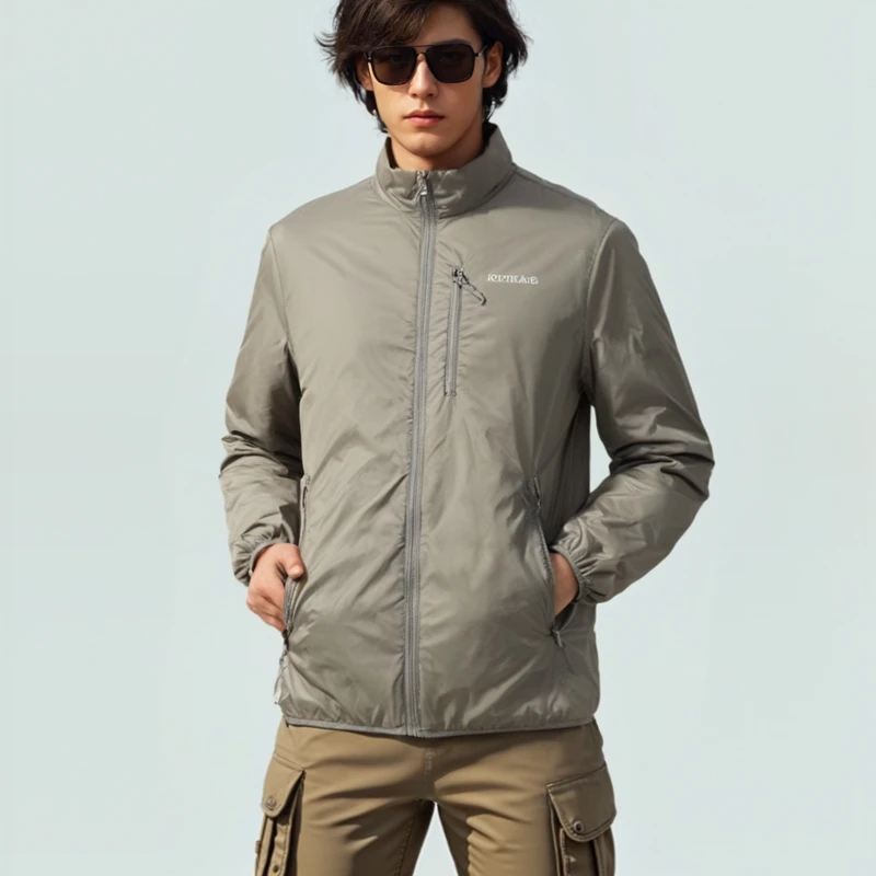 岩云新款四季轻薄舒适防泼水保暖男士立领休闲神衣夹克