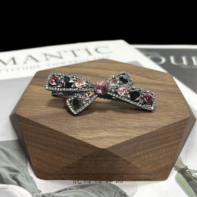 【LXX靓西西】434鸭嘴夹6.2厘米粉色拼接轻奢精致碎发夹