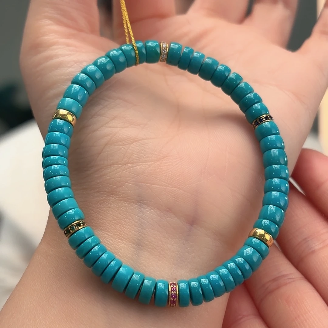 绿松石18K金镶嵌颈饰