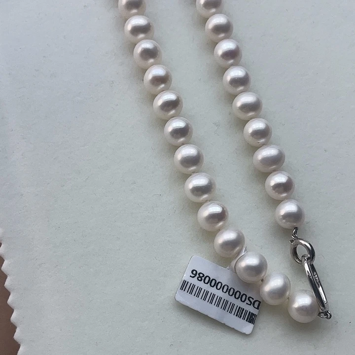 淡水珍珠颈饰银S925镶嵌卡10➕高品极光白