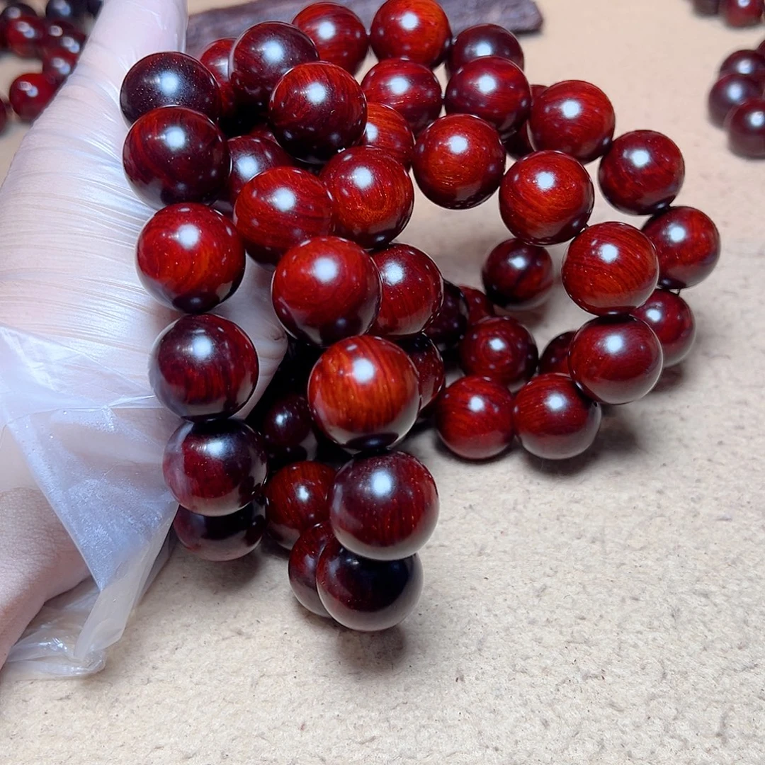 小叶紫檀手串/手链2.0老料黑飘红鳞底金星高油密毕业款