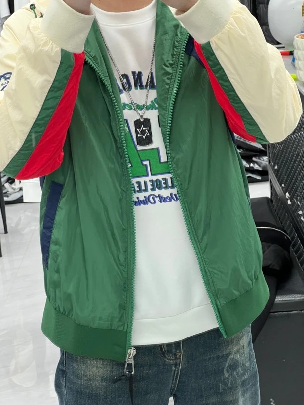 2025春季新款男士拼色夹克外套