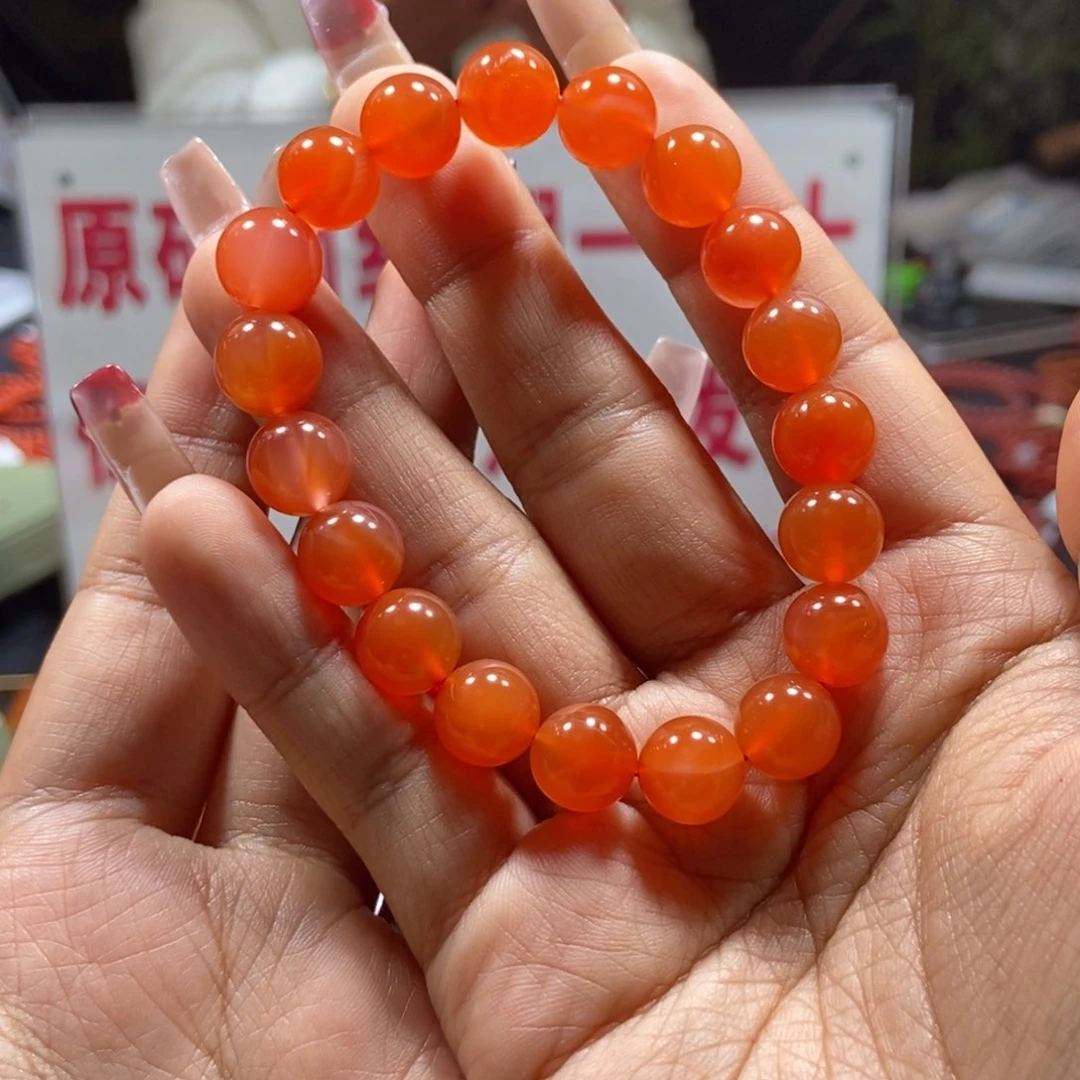 南红玛瑙10+冰红单圈未镶嵌花*