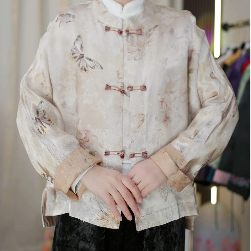 若曦--香云纱数量老料双面穿新中式女显瘦上衣外套