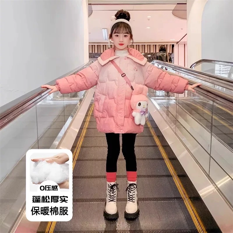 女童加厚保暖棉服带包包 125308