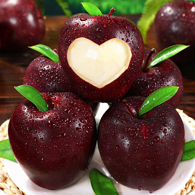 鲜果欢黑钻苹果新鲜现摘甜嫩多汁果肉细腻