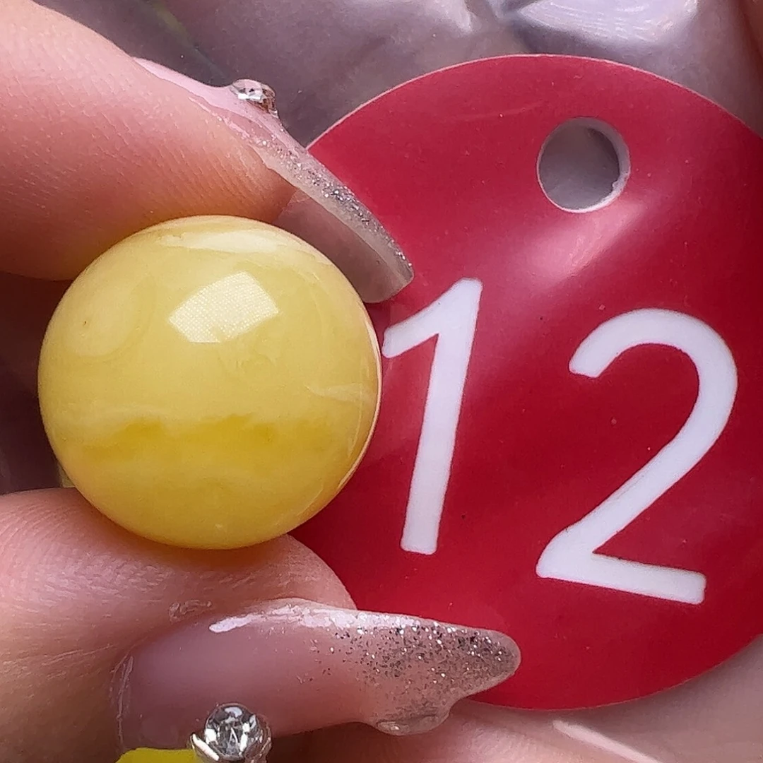 未镶嵌蜜蜡裸石微花粉15.5mm圆珠