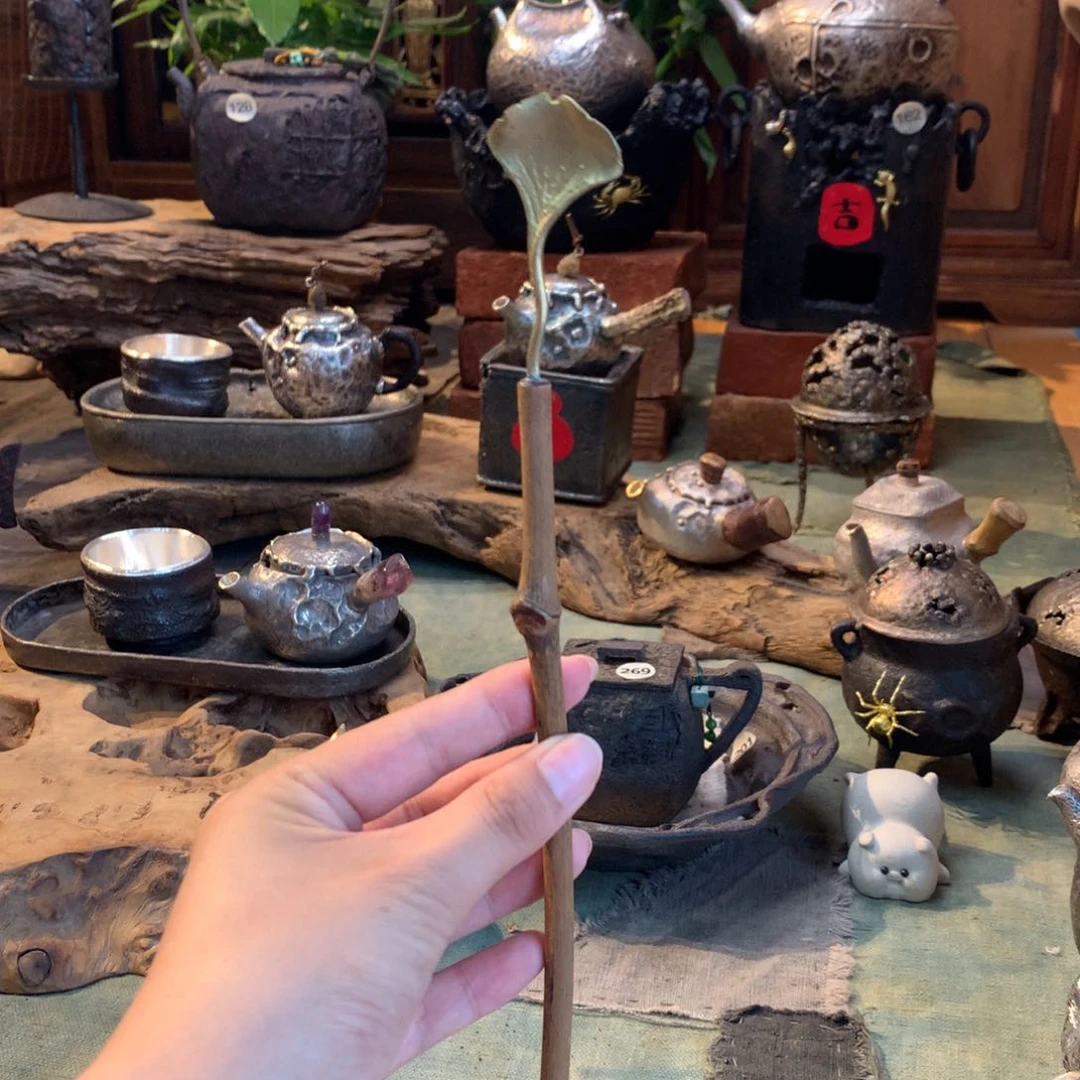 手工制作 银杏叶茶拨
