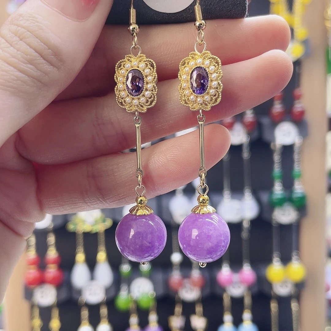 玛瑙/玉髓未镶嵌耳环