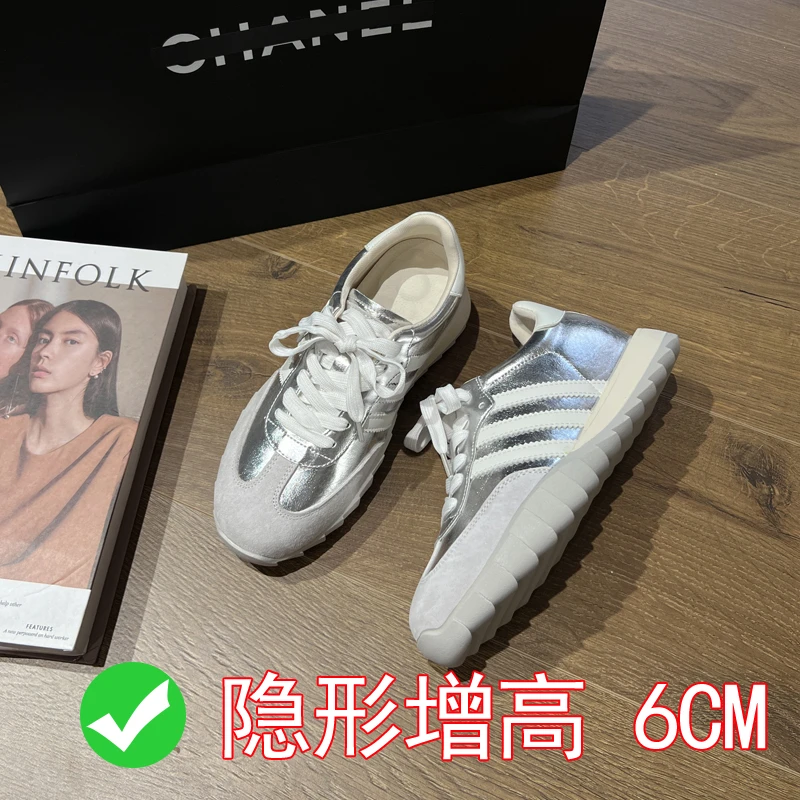 6cm内增高德训鞋女2025春季新款阿甘鞋舒适软底百搭运动休闲鞋