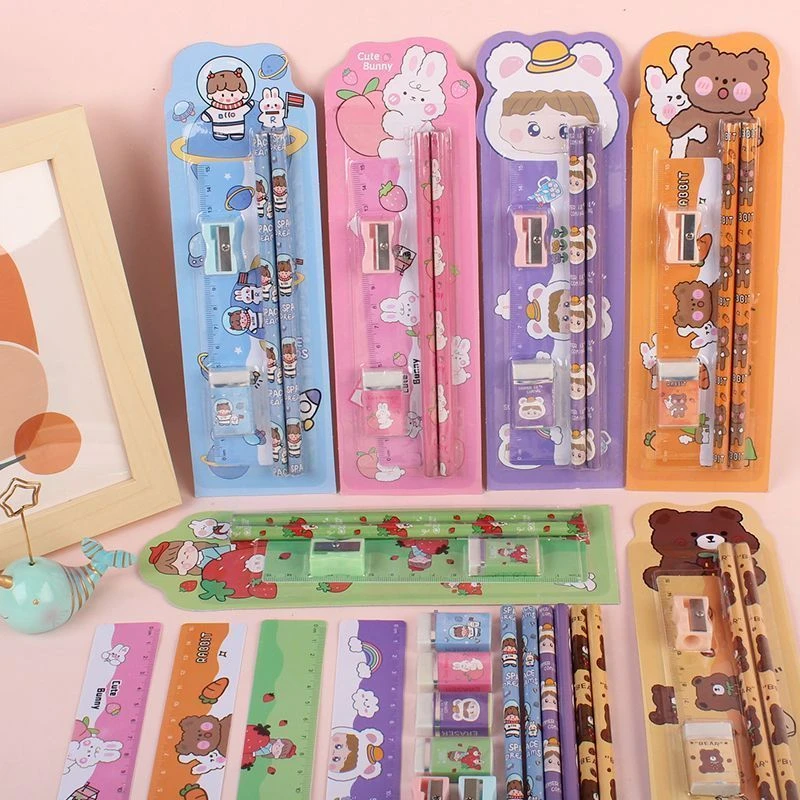 开学季铅笔橡皮擦尺子套装幼儿园小学生男生女生学习文具用品