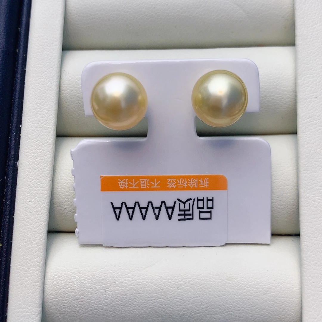 海水珍珠耳饰银S925镶嵌w6