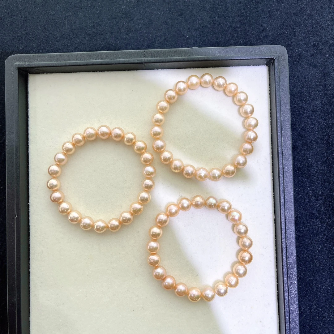 【一束光】淡水爱玛橙满珠手链 未镶嵌 多样性发一 R915