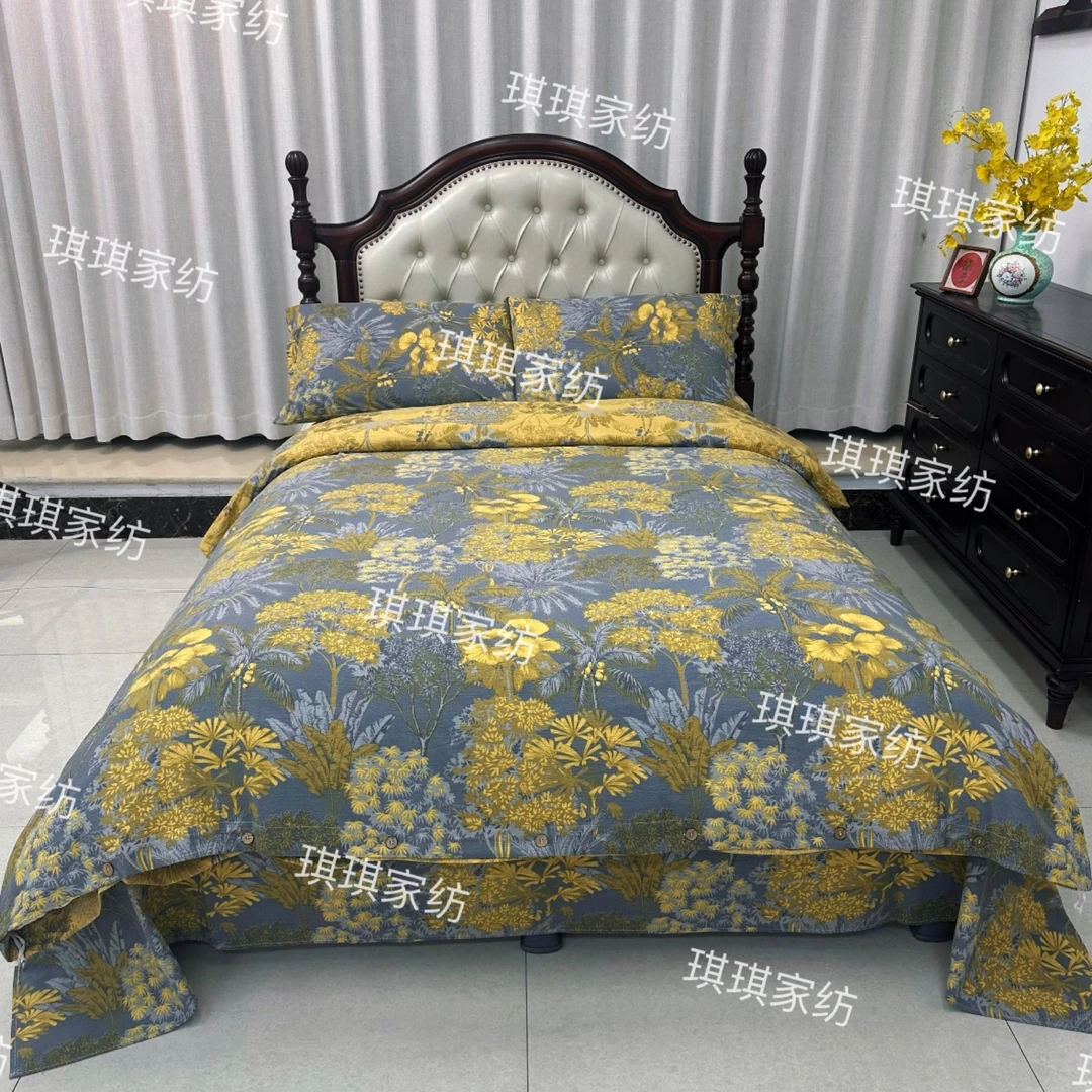 轻奢复古双层纱四件套--夏季雨林（标准）-1