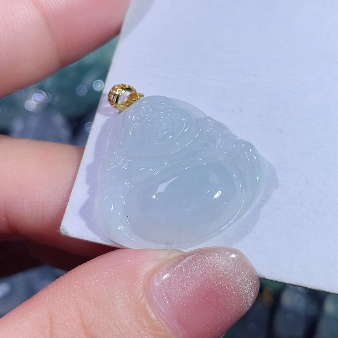 翡翠未镶嵌颈饰佛公