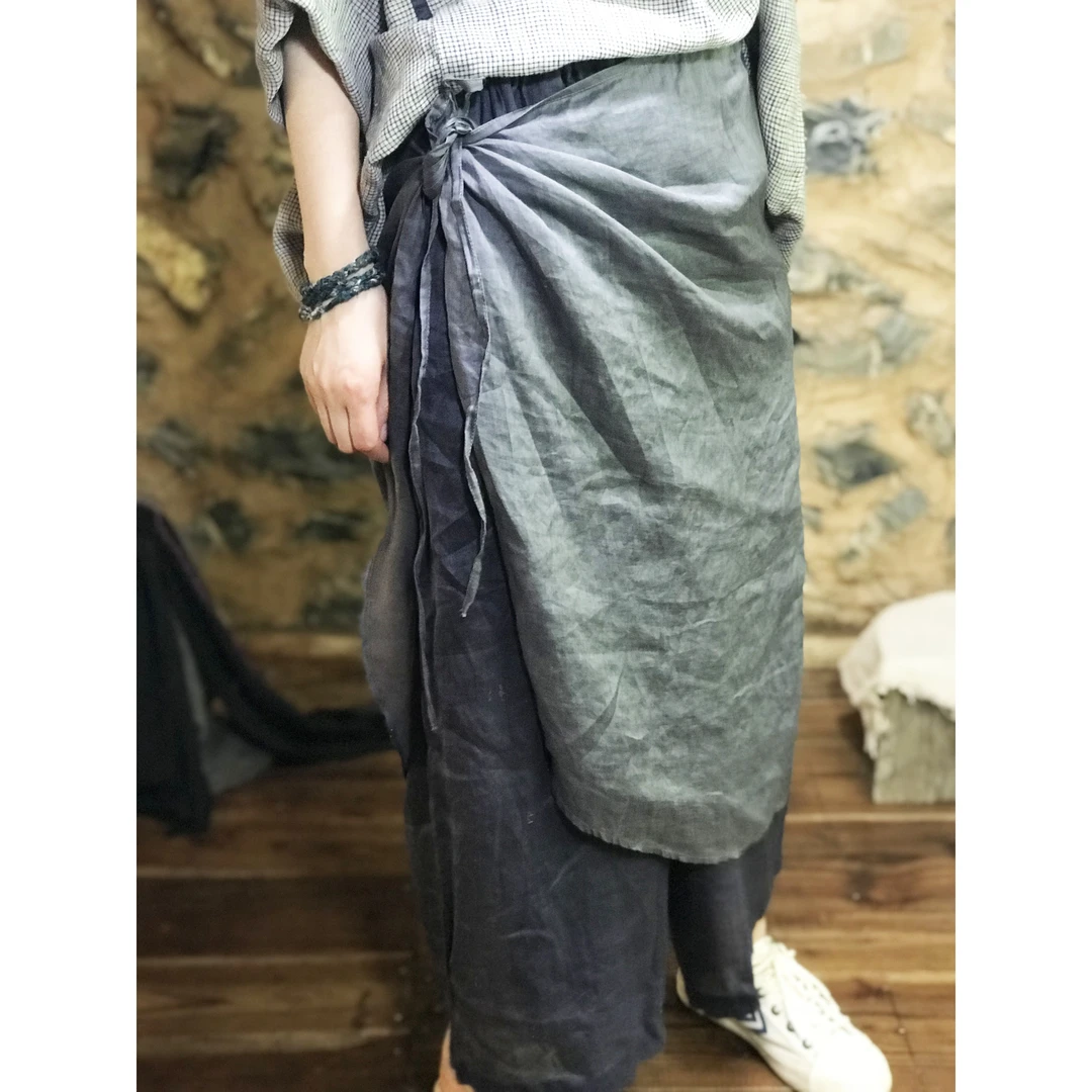 sunianweiyang/素年未央卜芥文艺复古围裙阔裤