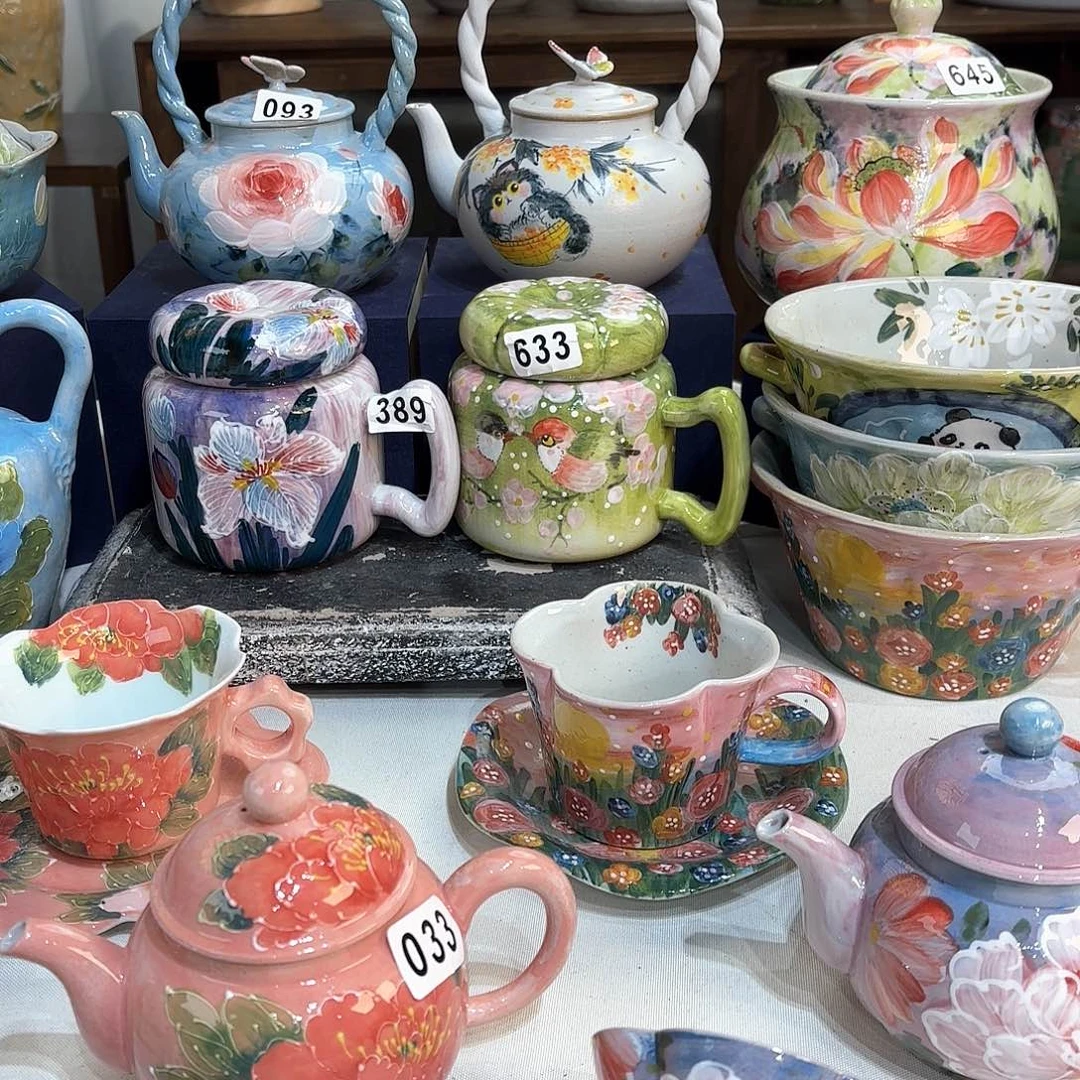景德镇手绘高温釉下彩陶瓷茶具
