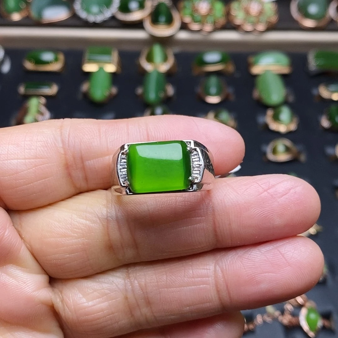 和田玉（碧玉）手链银S925镶嵌