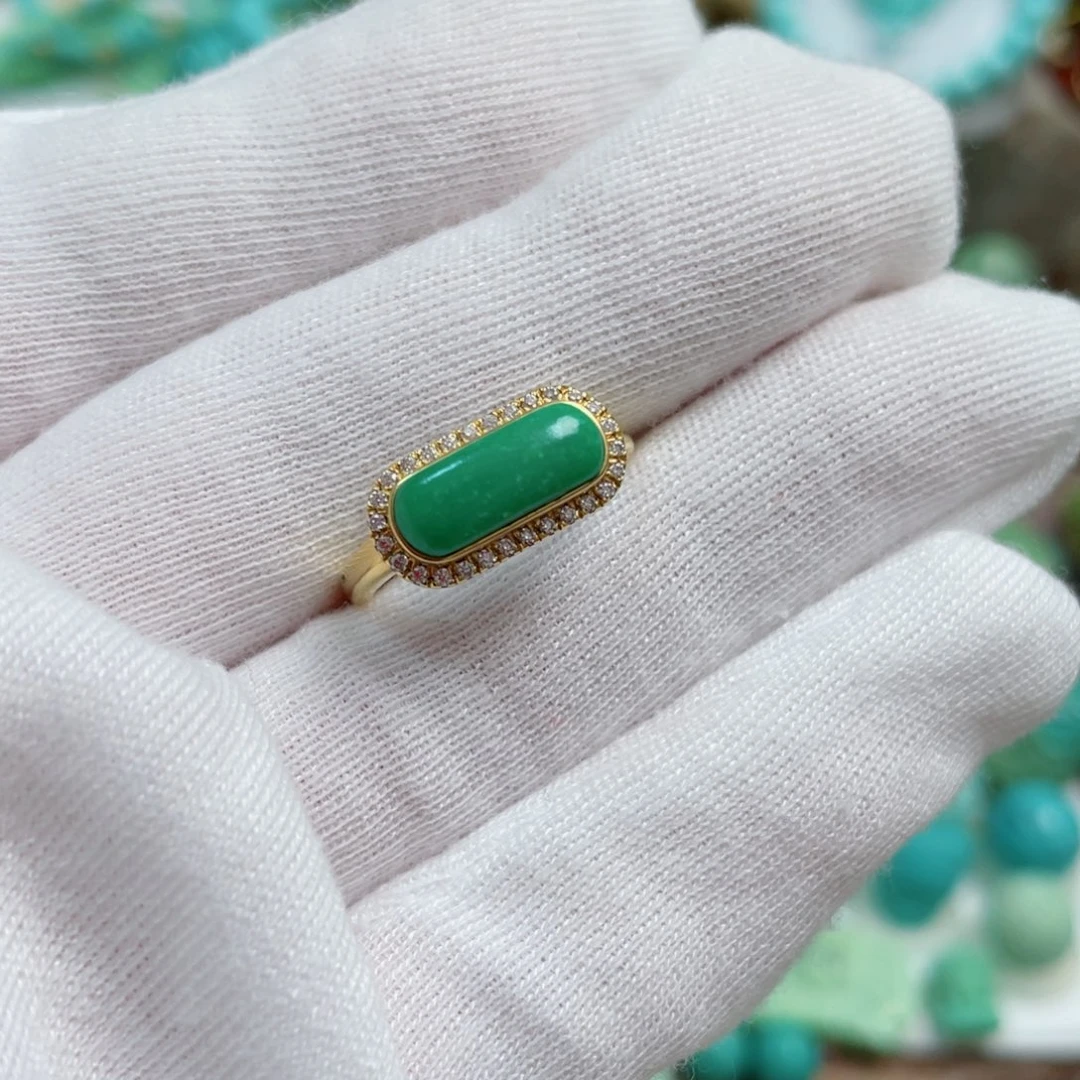 绿松石珠宝奇石18K金镶嵌