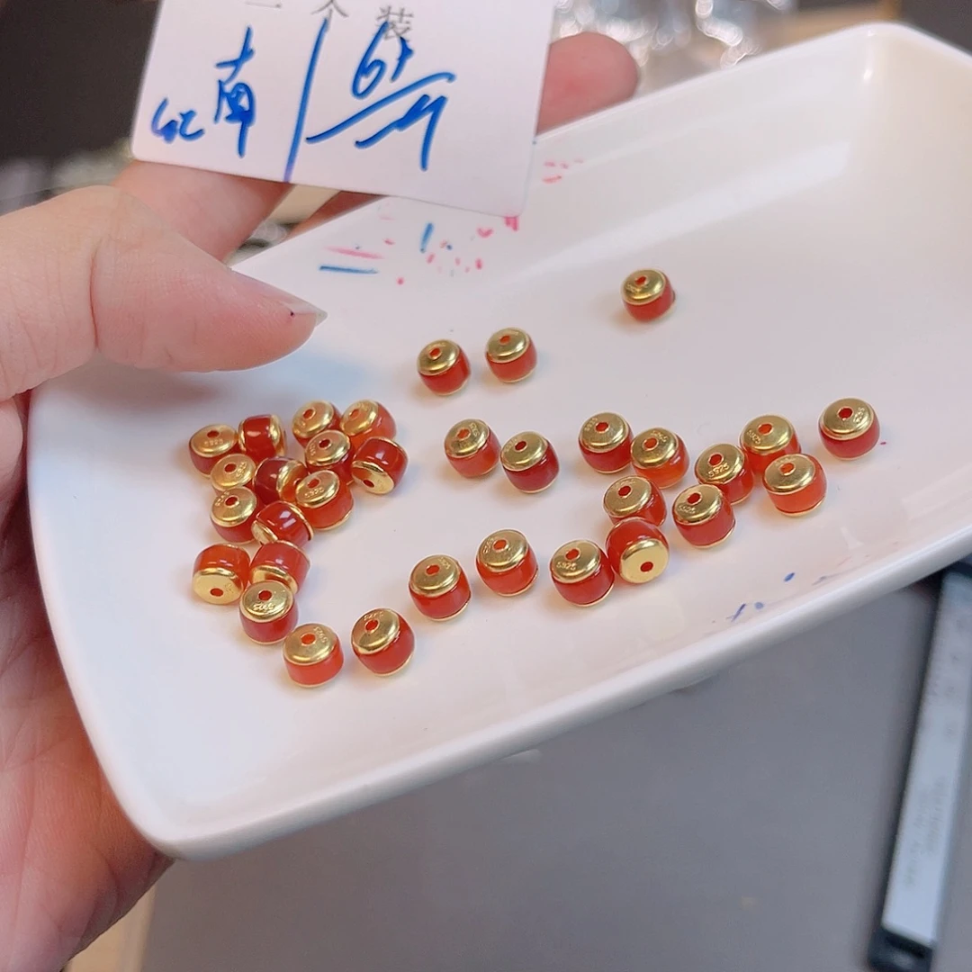 水晶珠宝半成品银S925镀金镶嵌203 。