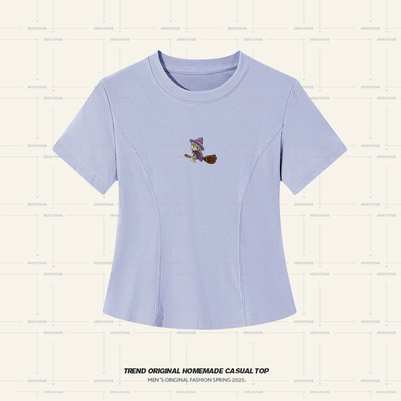 【T恤系列】快乐女巫燕尾鱼骨正肩短袖显瘦设计感不规则t恤女短袖