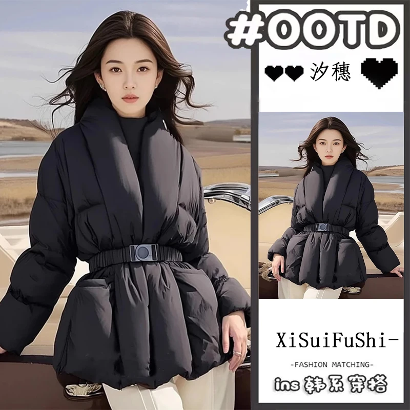 2024冬季新款小众个性棉服上衣女宽松显瘦韩版气质独特设计感外套