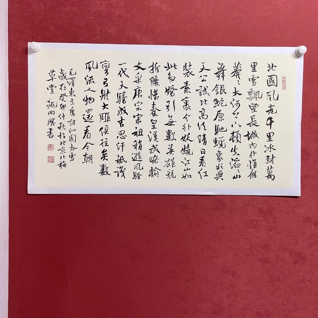 书法北国风光直播大漏