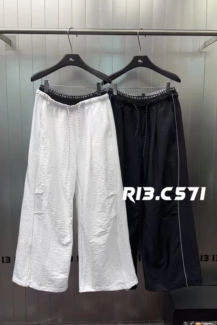 福秒-双腰头！松紧腰抽绳百搭休闲裤（13R5703#）R13