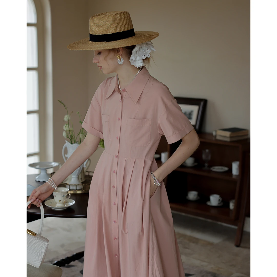 《王雪糕专属》MELLIIY法式复古通勤中长款系带收腰连衣裙53221245