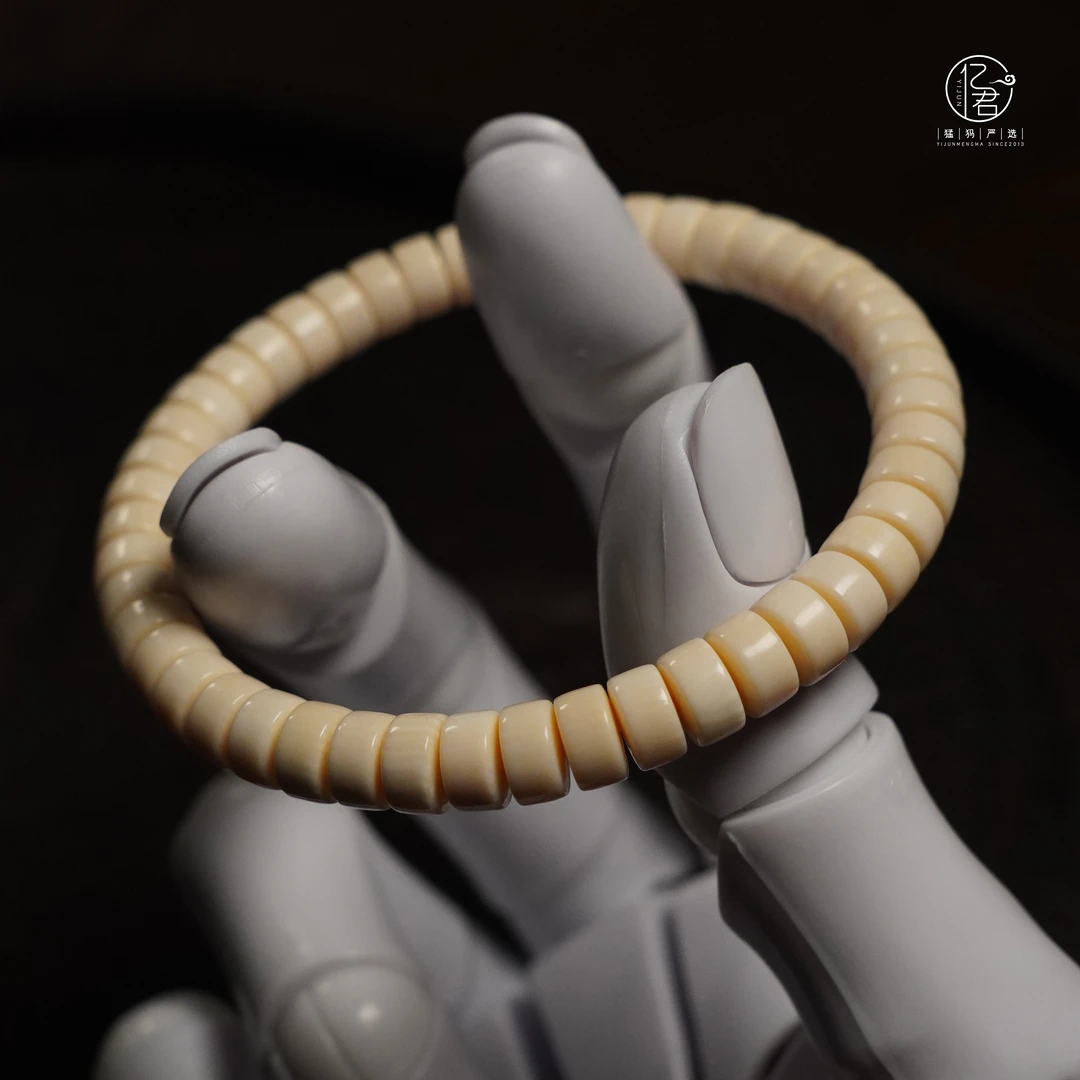 亿君天然猛犸象牙原生冰料药片手串