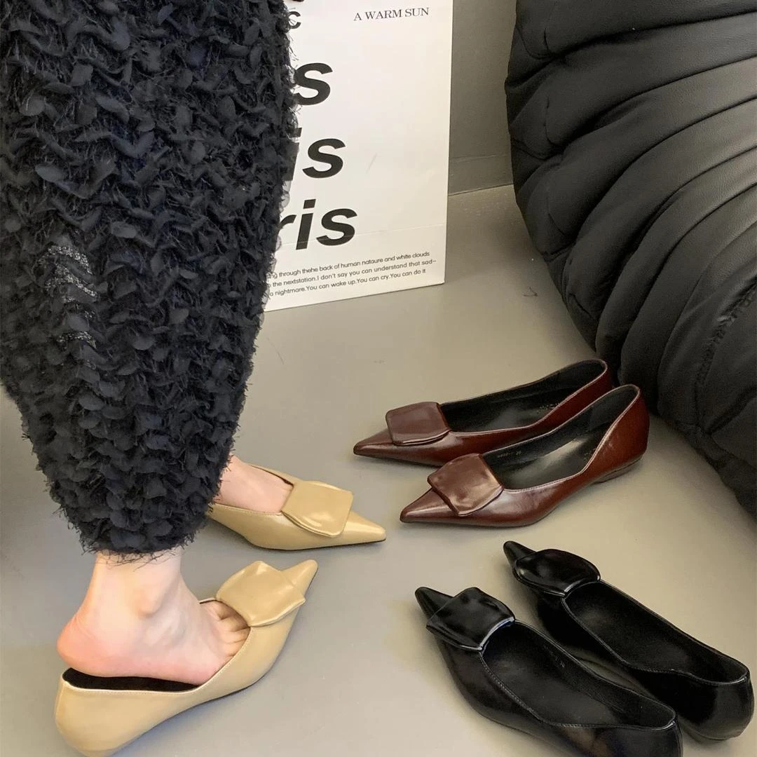 【坡跟3cm】2025新款法式复古尖头气质单鞋女中跟鞋通勤百搭工作鞋