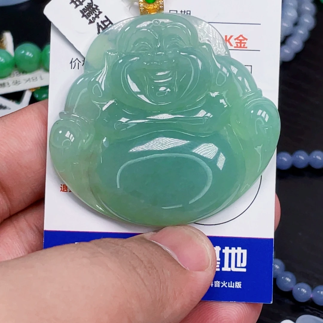 吊坠(不含链)18K金镶嵌翡翠