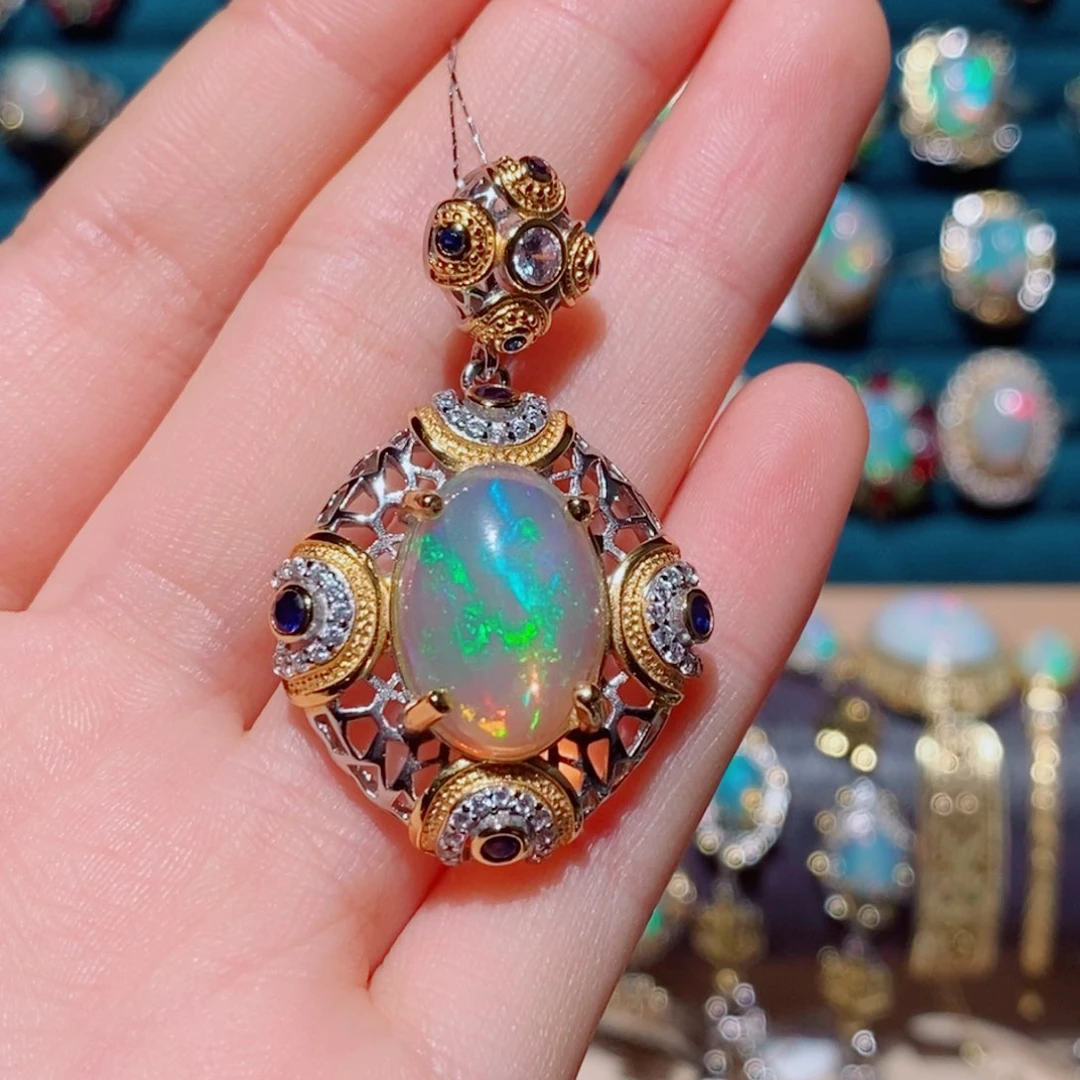 欧泊欧泊吊坠银S925镶嵌