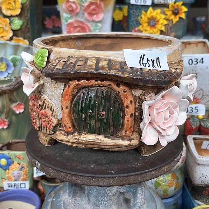 紫砂花盆粗陶材质多肉花盆