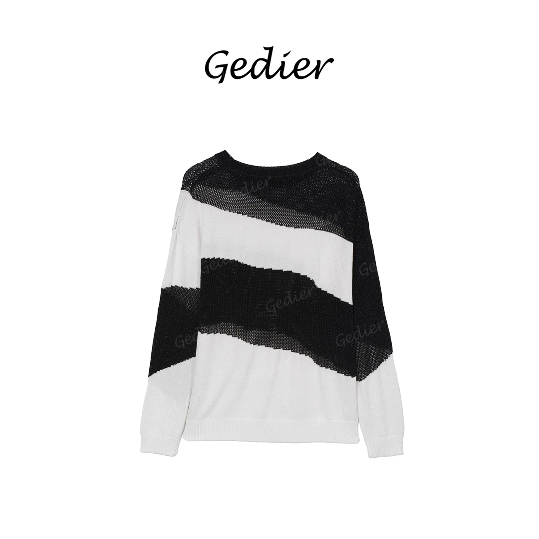 【歌蒂尔Gedier】2025年夏季简约条纹线衣 XG520389Y