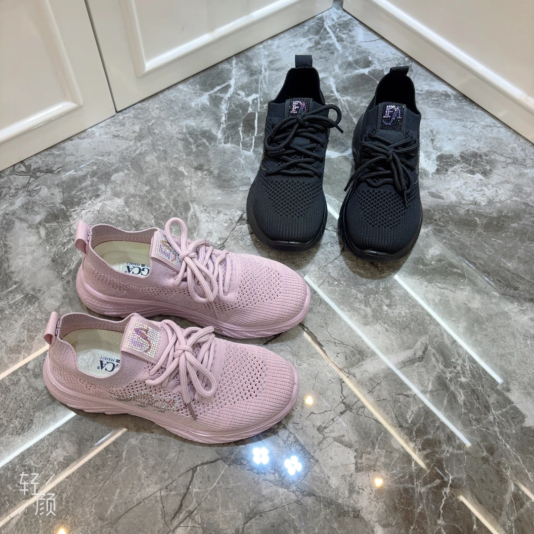 飞织透气运动鞋情侣鞋2025新款网鞋透气网面休闲软底男女跑步鞋女