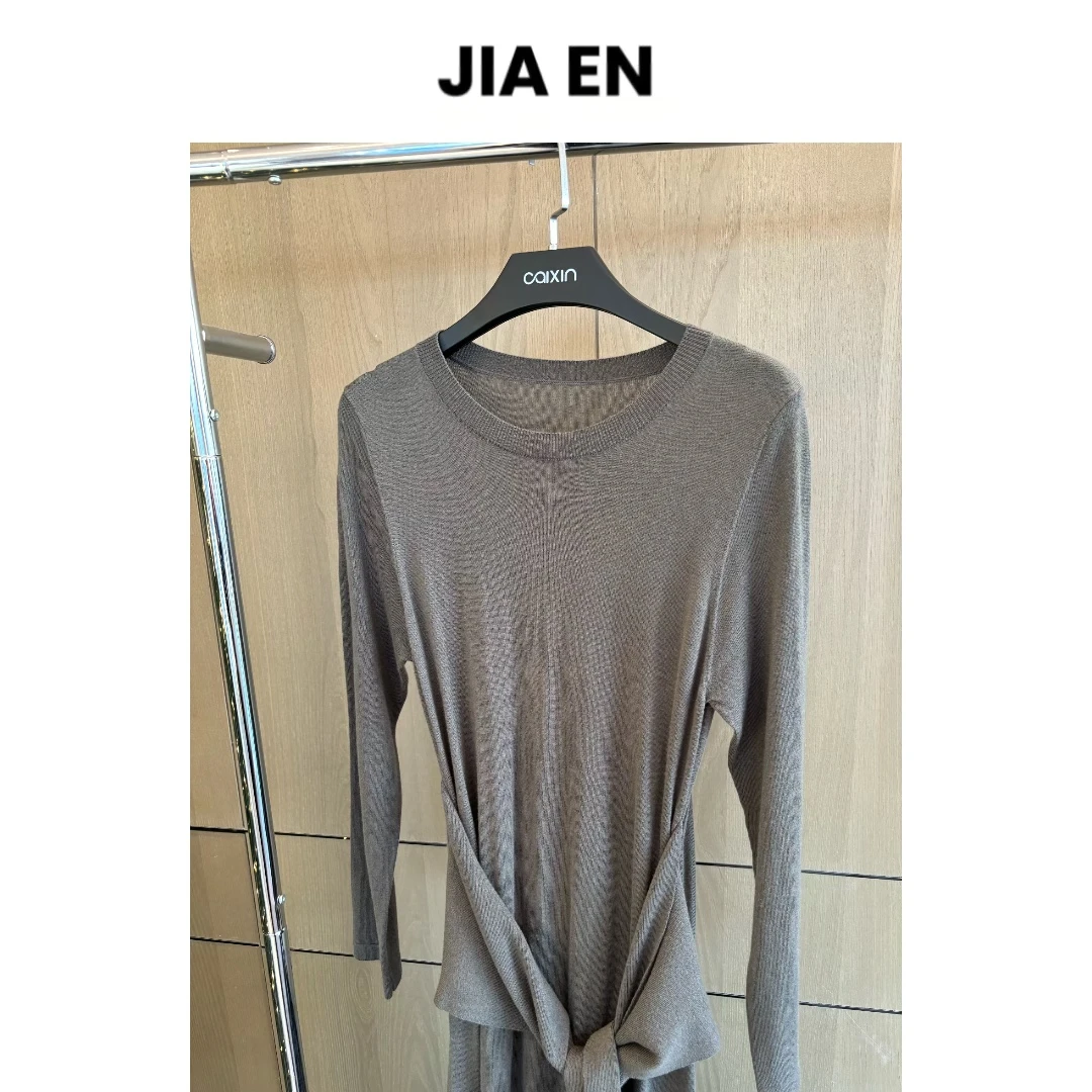 【CAIXIN佳恩】设计师款孤品·灰色气质连衣裙