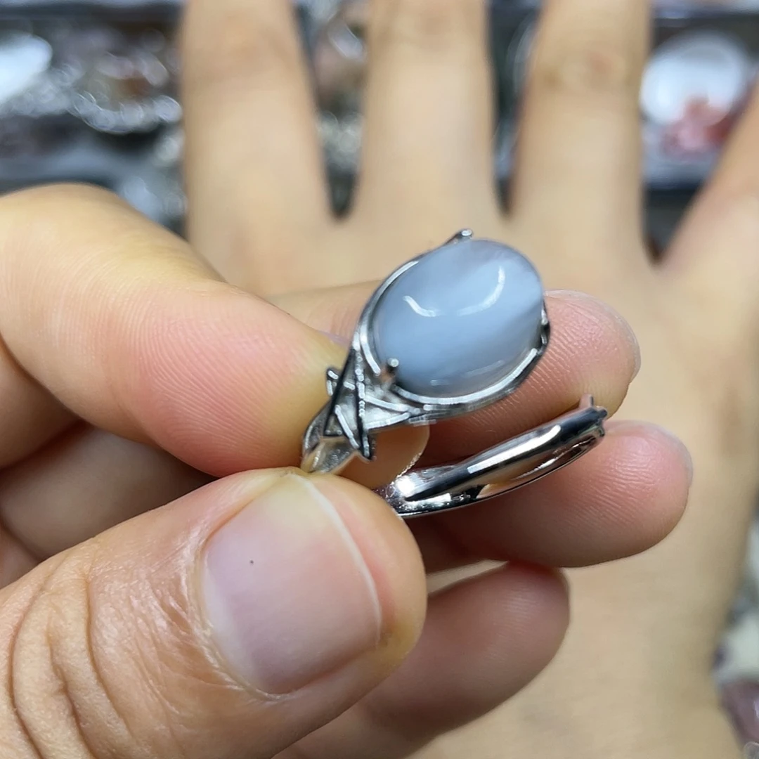 【闪购商品】银S925镶嵌珠宝半成品水晶戒指