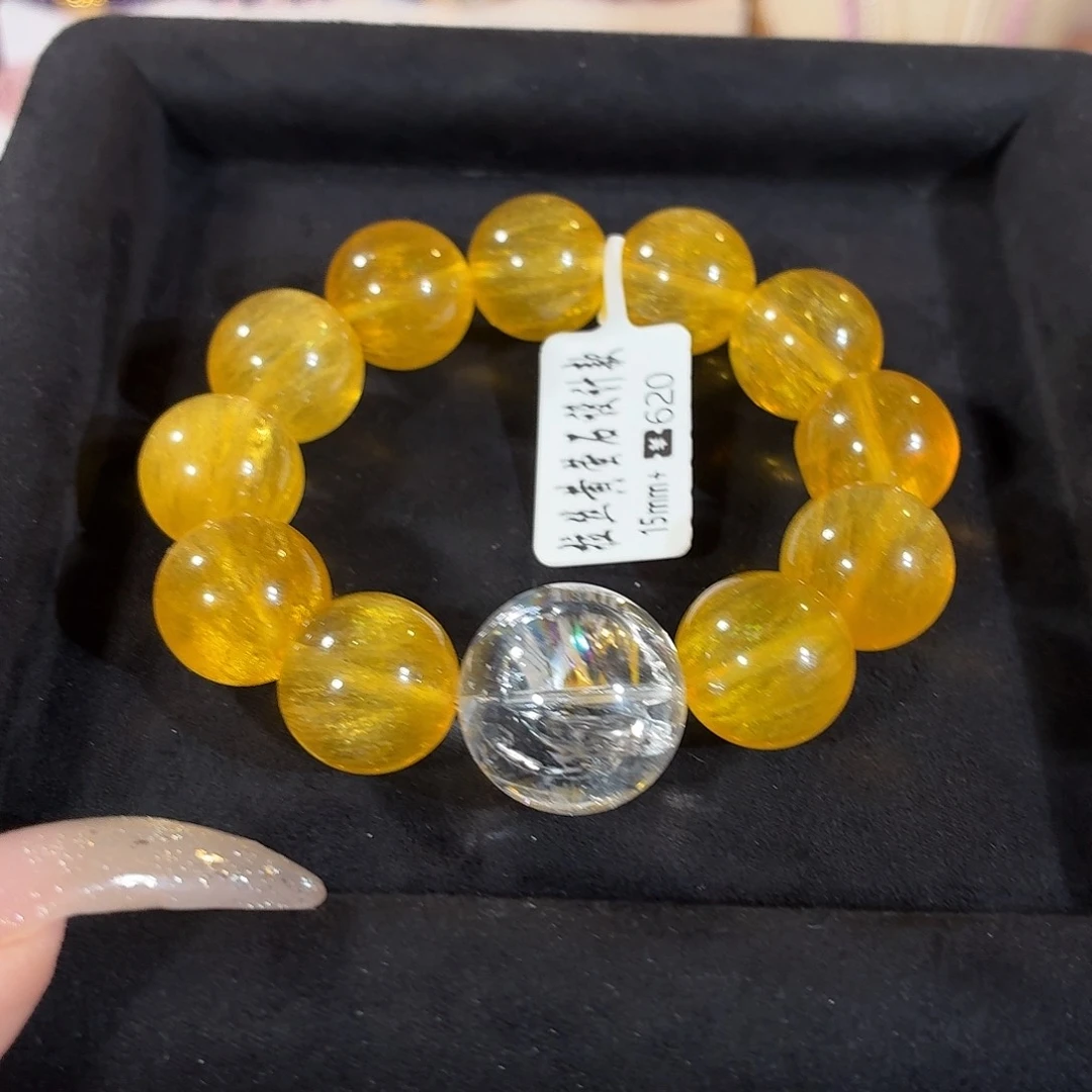 手串未镶嵌萤石拉丝黄萤石利姆利亚设计款16+