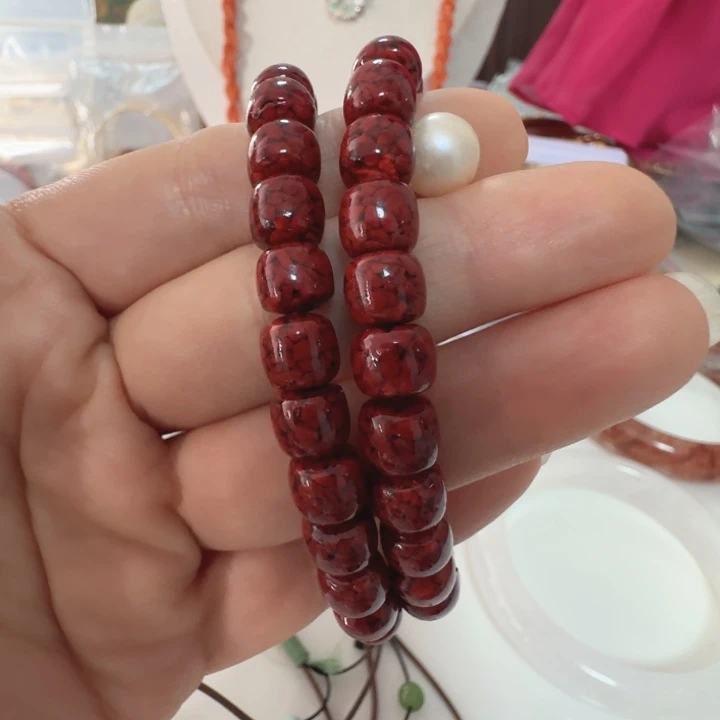 珠宝奇石未镶嵌淡水珍珠配件隔珠8左右桶珠晶体杀有结构